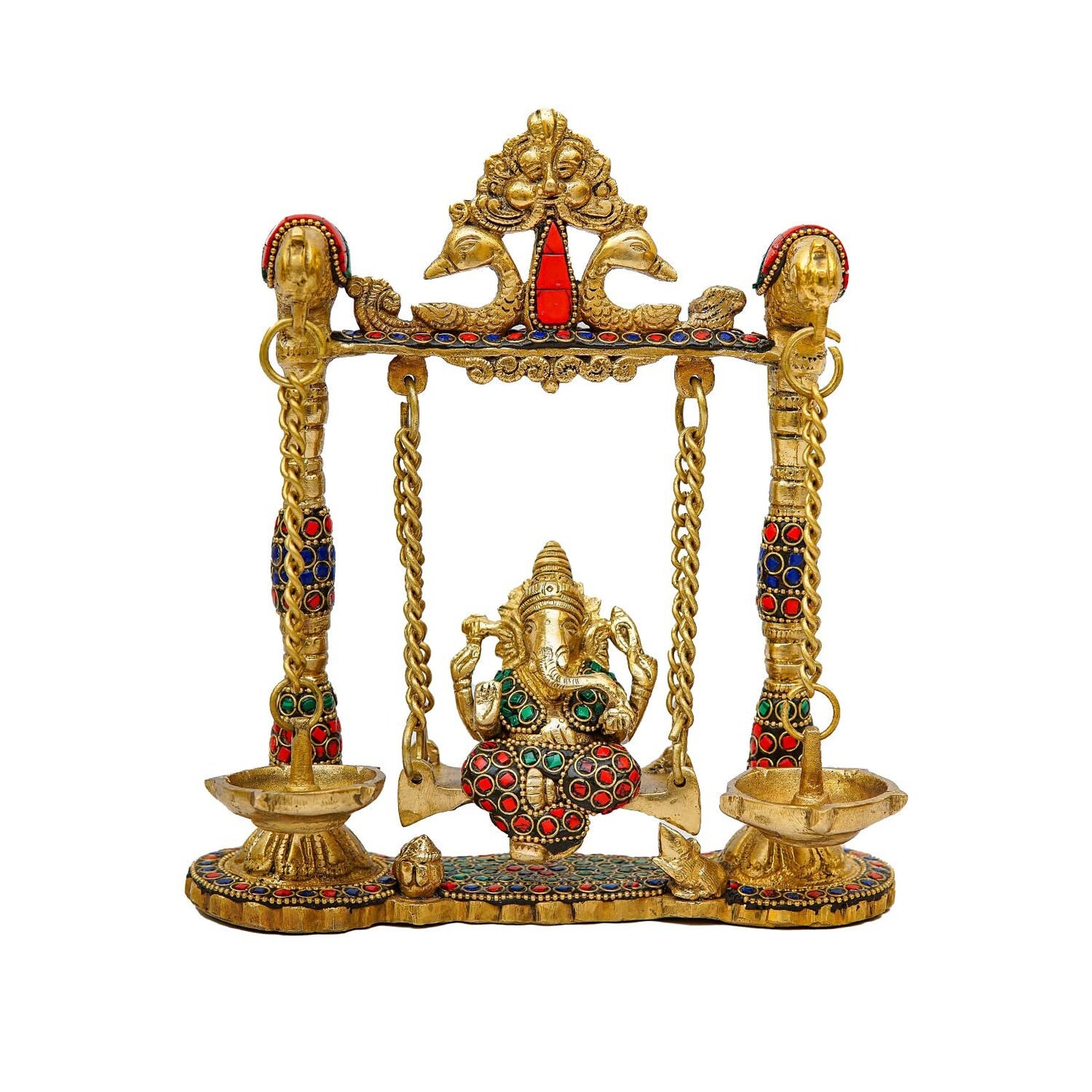 Brass Ganesha On Swing Idol