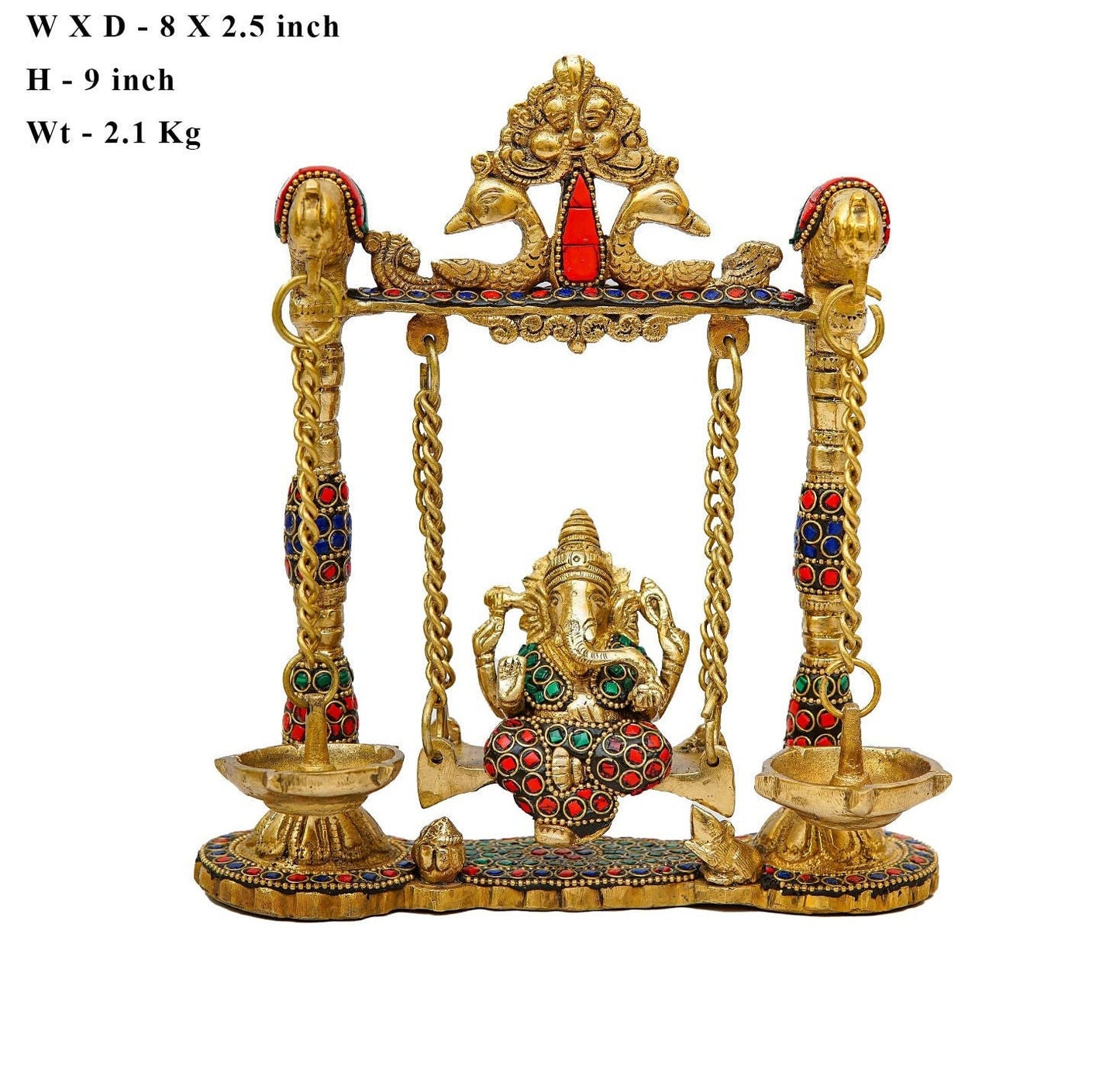 Brass Ganesha On Swing Idol