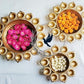 Decorative lamp shaped urli bowl  - Set of 3, Urli bowl, Urli set, Urli with diya, decorative bowl