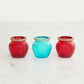 Textured Glass Multicolour Votive Holder - Set of 3 Pcs