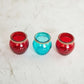 Textured Glass Multicolour Votive Holder - Set of 3 Pcs