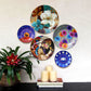 Hand crafted Wall Hanging Ceramic Plates (5 pcs Set) Multicolor