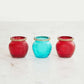 Textured Glass Multicolour Votive Holder - Set of 3 Pcs