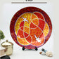 Hand crafted Madhubani Art Ceramic Plates with Stand, Decorative Wall Plates