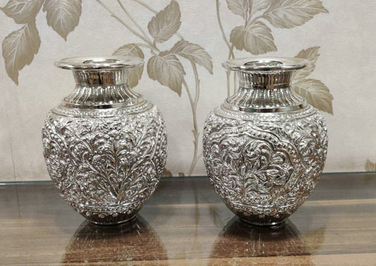 German silver decorative vase. Set of 2