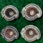 Terracotta Mango tealight holder (Diwali Diya) set in metallic colour. Set of 4, Earthen lamps, Diya.