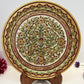 Hand crafted meenakari work marble plate with stand.