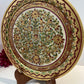 Hand crafted meenakari work marble plate with stand.
