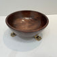 Beautiful wooden salad bowl with tongs