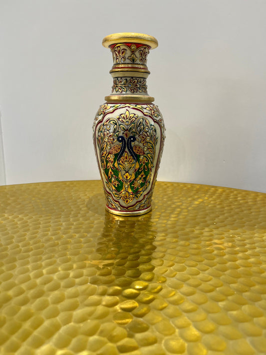 Marble decorative vase with meenakari work