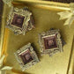 Terracotta Swastik tealight holder (Diwali diya) set in metallic colour. Set of 4, Earthen lamps, Diyas.