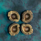 Terracotta Mango tealight holder (Diwali Diya) set in metallic colour. Set of 4, Earthen lamps, Diya.