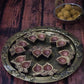 Terracotta two leaf tealight holder (Diwali Diya) set in metallic colour. Set of 4