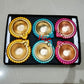 Decorative metal Diwali Diya, Set of 6. Assorted colour. Diwali decoration, diya