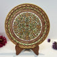 Hand crafted meenakari work marble plate with stand.