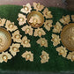 Decorative lamp shaped urli bowl  - Set of 7 pcs, 3 different size urli with 7 diya lamps, Urli bowl, Urli set, Urli with diya,
