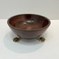 Beautiful wooden salad bowl with tongs