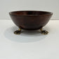 Beautiful wooden salad bowl with tongs