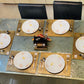 Handcrafted Elegant Brass placemats with wooden tray