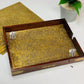 Handcrafted Elegant Brass placemats with wooden tray