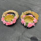 Set of 2, Decorative tealight holder (diwali diya) with beautiful flowers decoration, diya, Diwali diya.