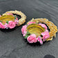 Set of 2, Decorative tealight holder (diwali diya) with beautiful flowers decoration, diya, Diwali diya.
